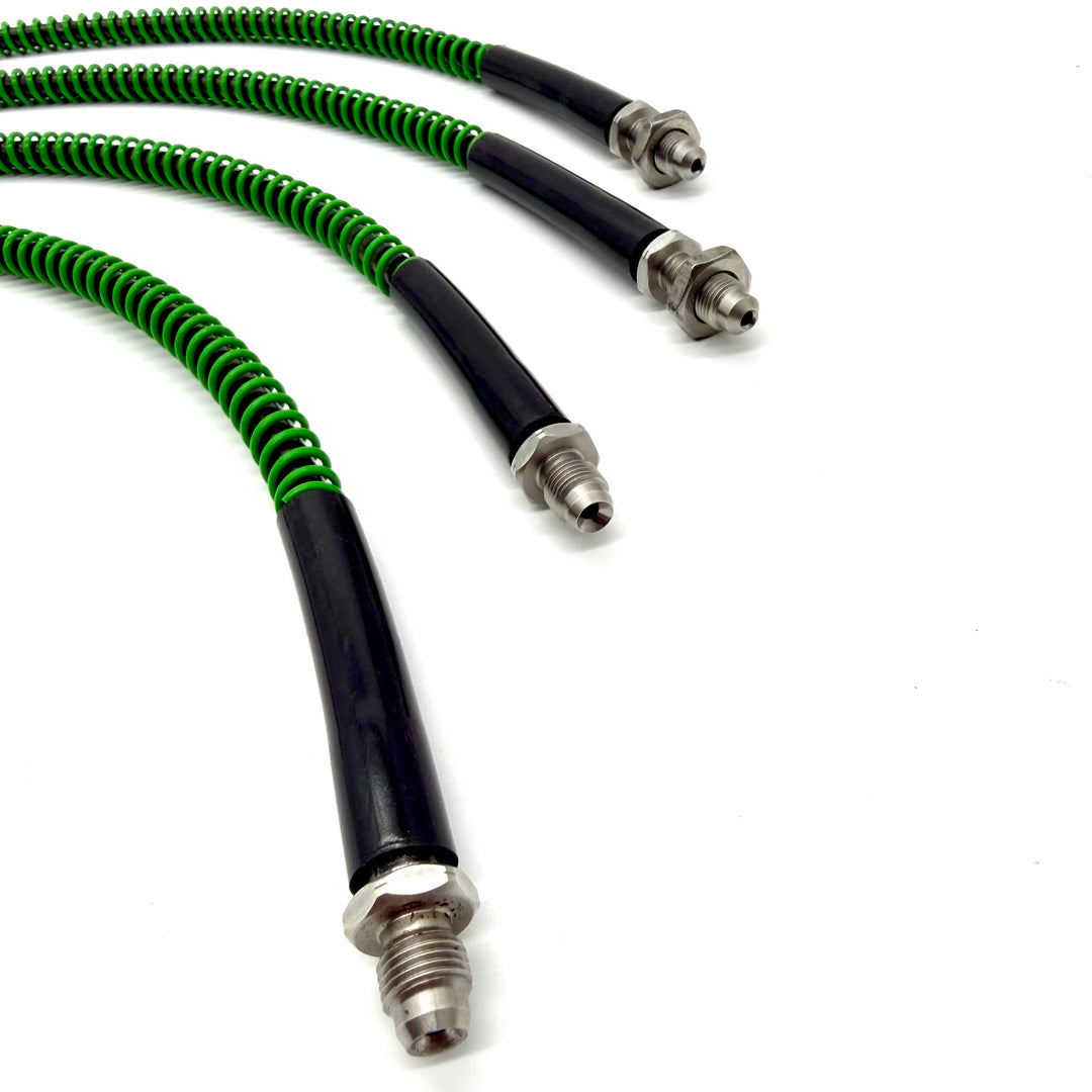 Braided Brake Lines For Land Rover Defender Td5 1998-2007 ABS Male Fittings On Front
