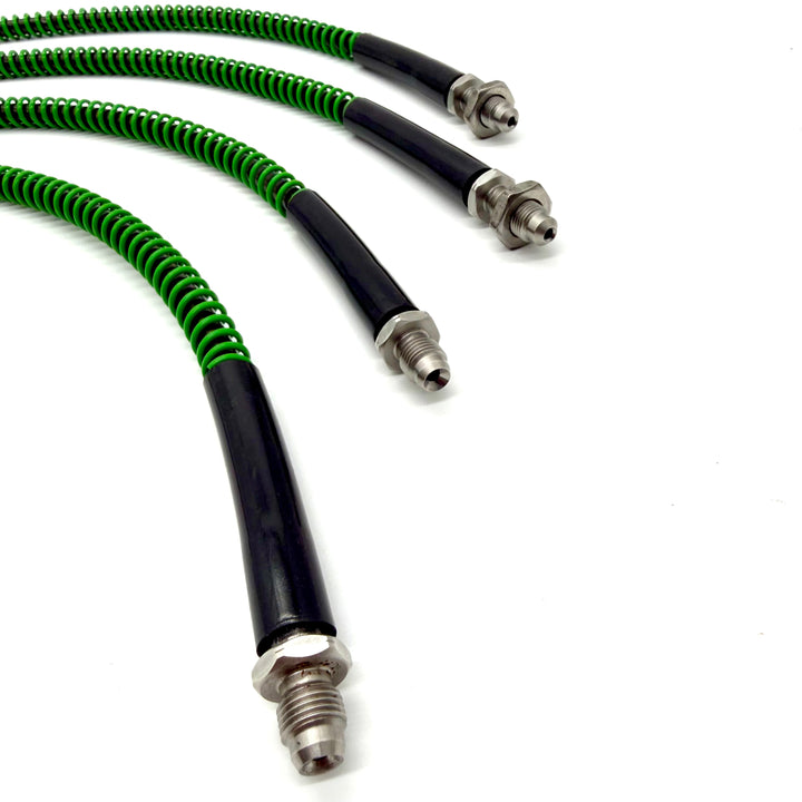 Braided Brake Lines For Land Rover Defender Td5 1998-2007 ABS Male Fittings On Front