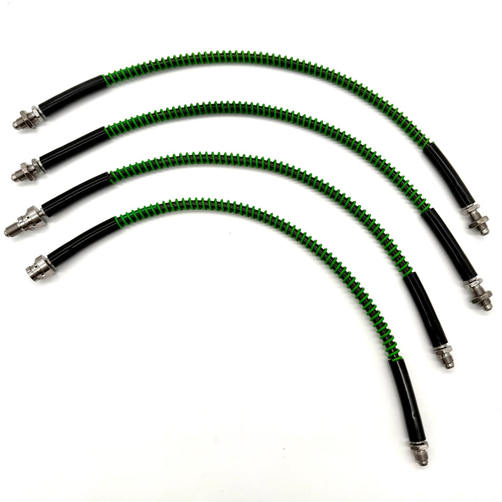Braided Brake Lines For Land Rover Defender Td5 1998-2007 ABS Male Fittings On Front