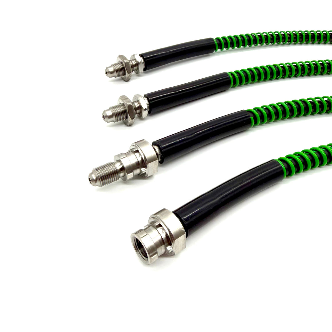 Braided Brake Lines For Land Rover Defender Td5 1998-2007 ABS Male Fittings On Front