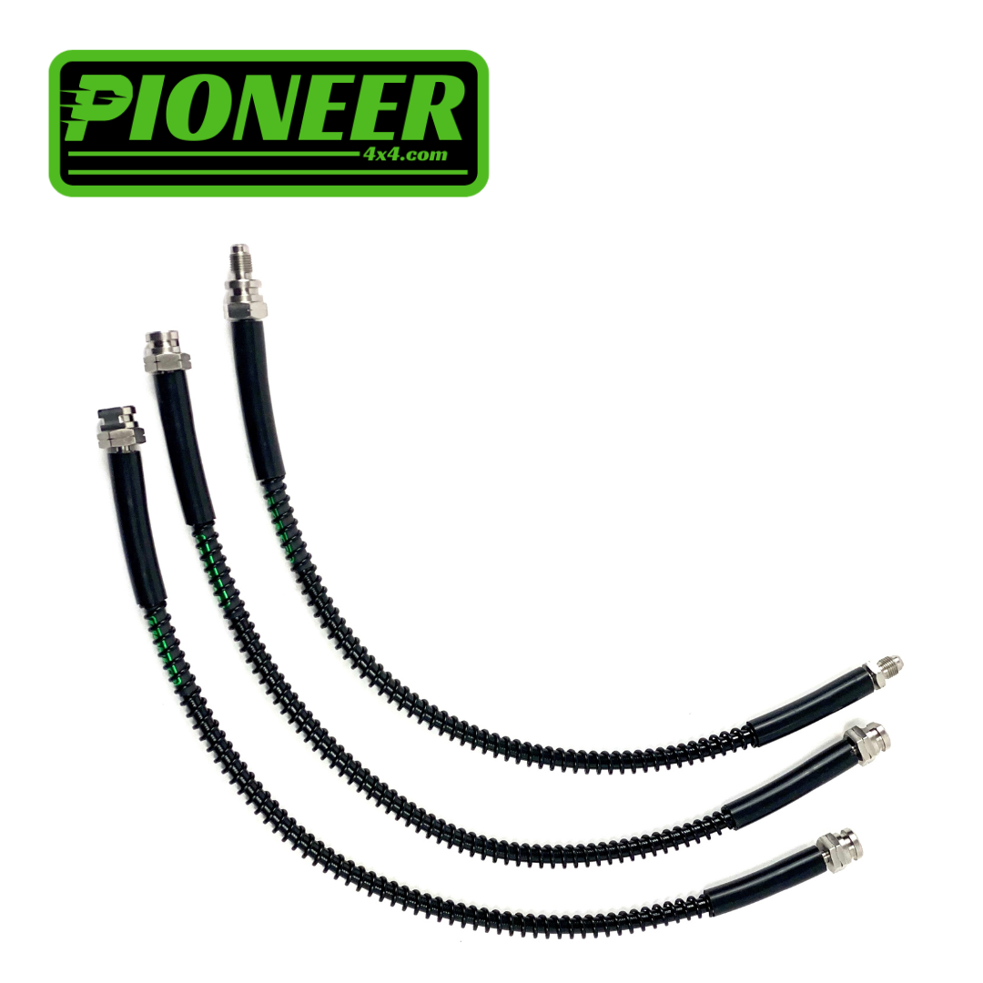 Braided Brake Lines For Land Rover Defender V8 2008-2016 Non ABS Female Fittings On Front
