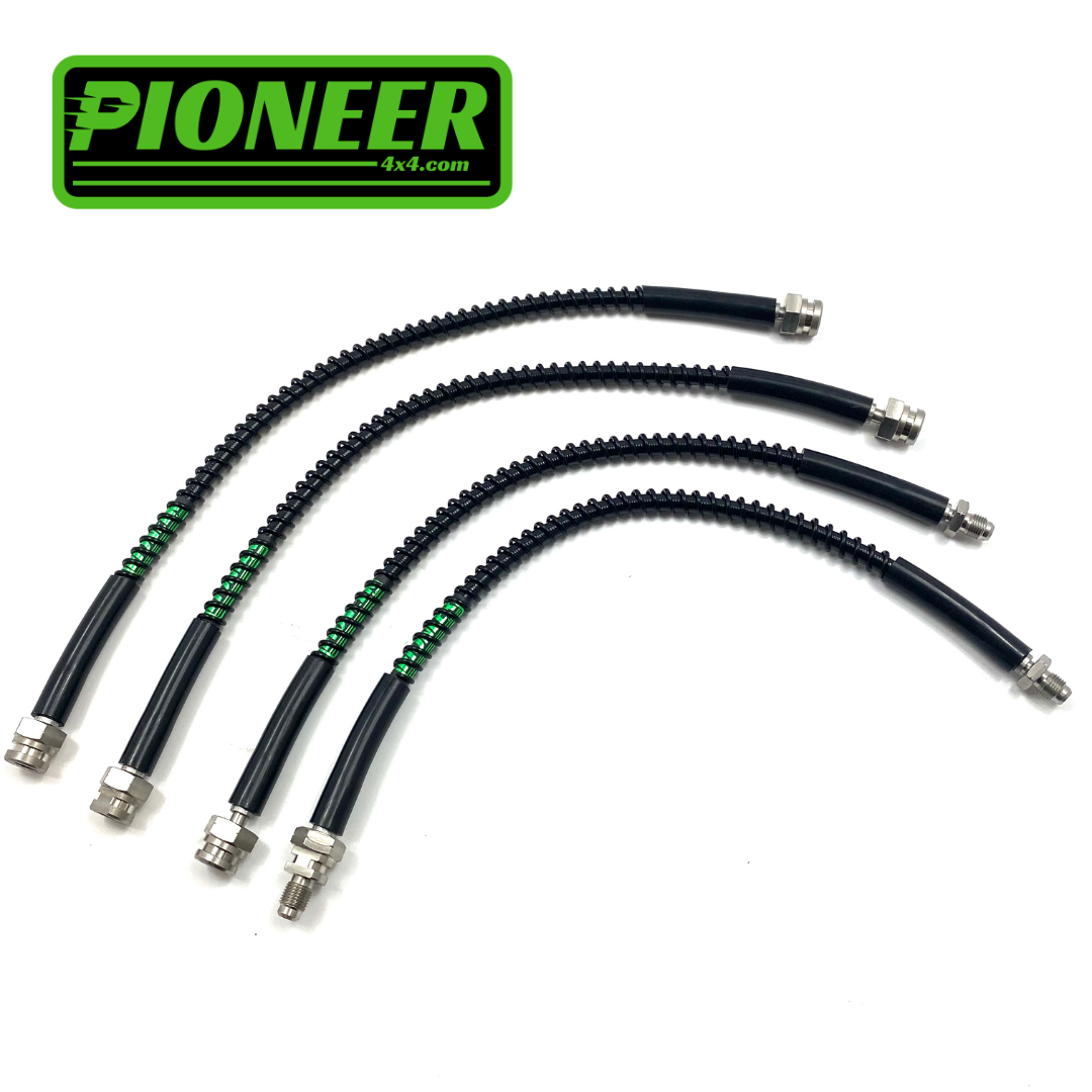 Braided Brake Lines For Land Rover Defender V8 2008-2016 ABS Female Fittings On Front