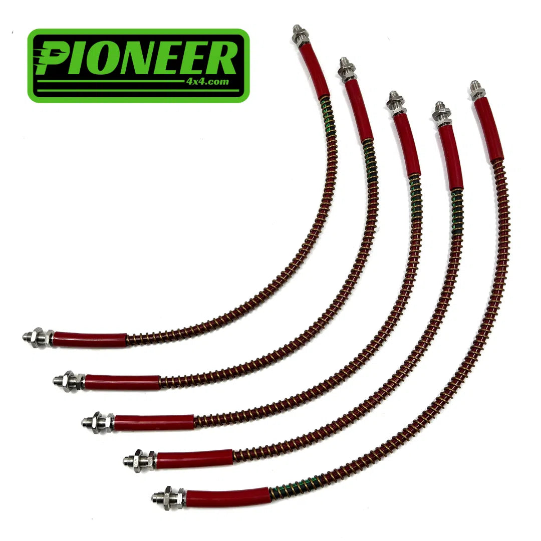 Braided Brake Lines For Land Rover Discovery 1 200Tdi 1990-1994 Non ABS Dual Front Hoses Male Fittings On Front