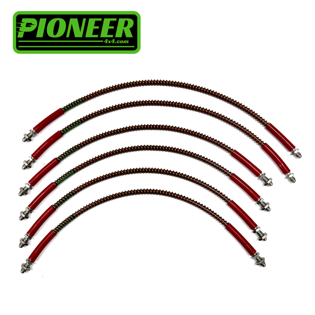 Braided Brake Lines For Land Rover Range Rover Classic All Engines 1992-1996 ABS Male Fittings On Front Metric