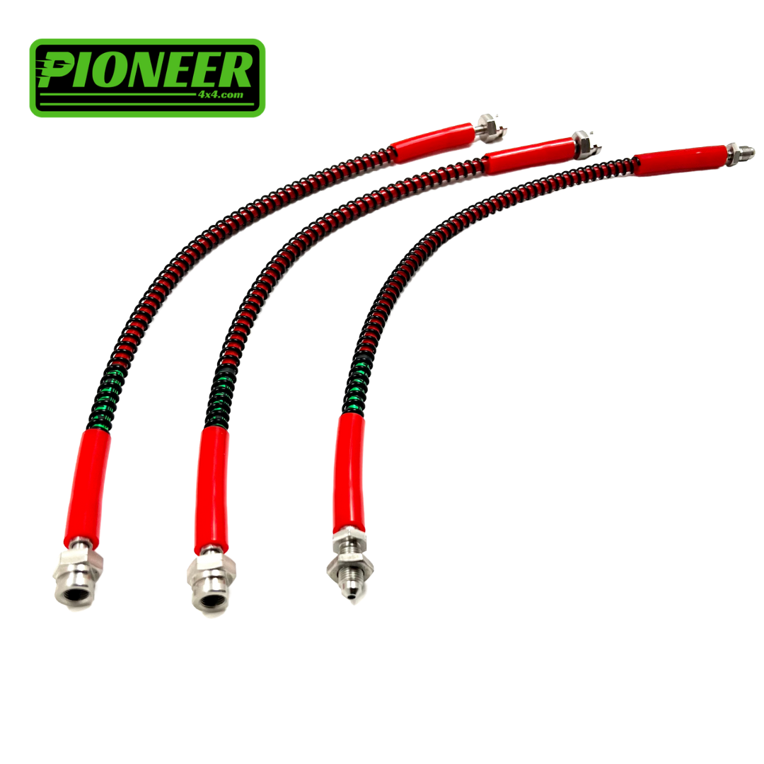 Braided Brake Lines For Land Rover Discovery 1 300Tdi 1994-1998 Non ABS