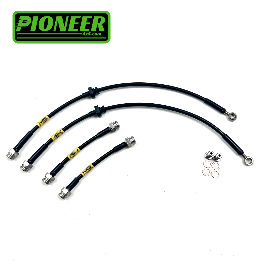 Braided Brake Lines For Subaru Pick Up 1800 1978-1994 2 lines body to front calipers
2 lines chassis to rear axle