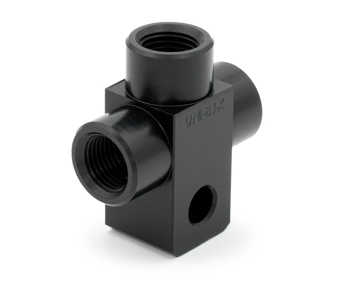 M10 x 1.00 Female T-Piece Adapter with 6mm Mounting Hole
