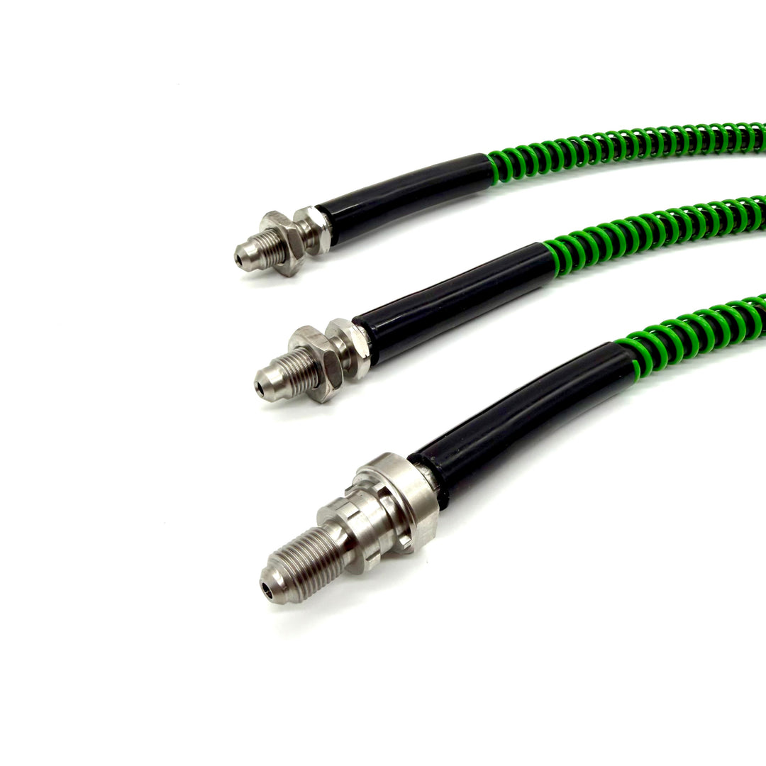 Braided Brake Lines For Land Rover Defender Td5 1998-2007 Non ABS Male Fittings On Front