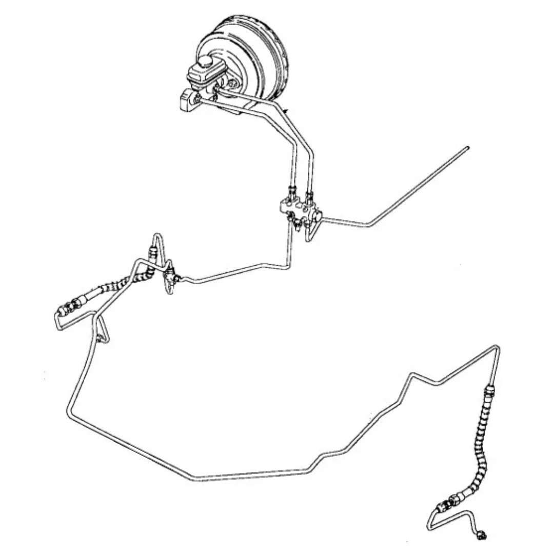 Complete Braided Brake Line kit for Land Rover Defender 110 200Tdi 1987-1991 RHD Rear Drums Salisbury Rear Axle