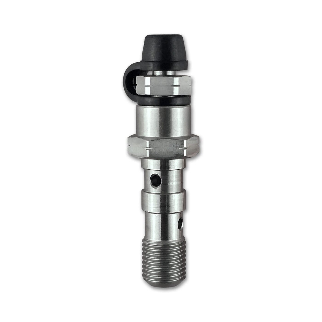 M10 x 1.00 Double Banjo Bolt with Bleed Nipple Stainless Steel