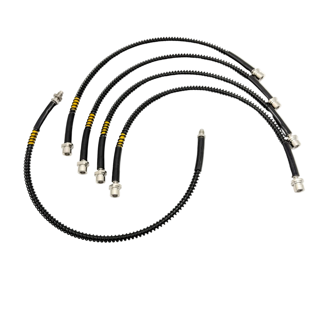 Braided Brake Lines For Land Rover Discovery 1 200Tdi/V8 1990-1994 ABS Early Spec Female Fittings On Front Metric