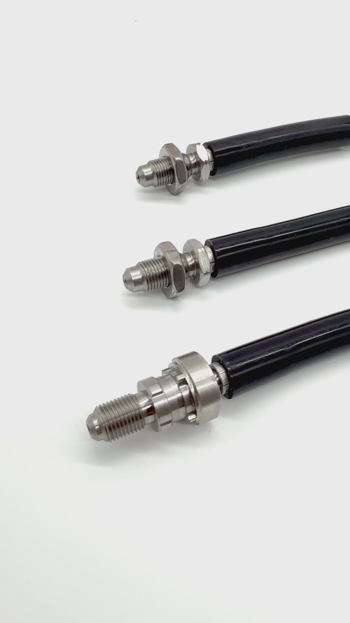 Braided Brake Lines For Land Rover Defender Td5 1998-2007 Non ABS Male Fittings On Front
